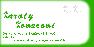 karoly komaromi business card